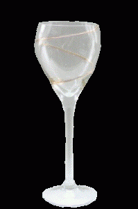 Glas guldspiral dessertvin 19 cm.