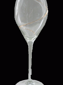Glas guldspiral hvidvin 23,5 cm.