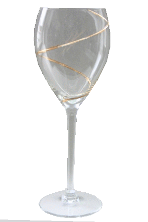 Glas rødvin guldspiral