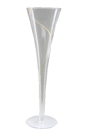 Glas guldspiral trompezchampagne 25,5 cm