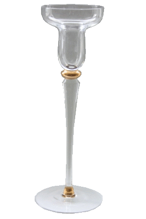 Glas napoli guld lysetage 25 cm.