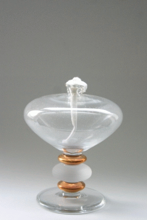 Glas napoli guld olielampe