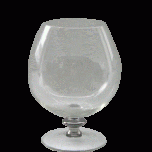 Glas napoli sølv cognac 15 cm.