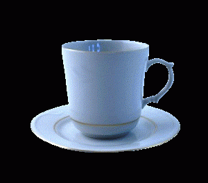 Porcelæn cala m. guldkant thekop