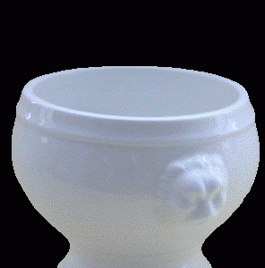 Porcelæn potionsterrin med løvehoved