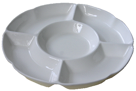 Porcelæn fad cabaret 40 cm. Ø, 5 rum