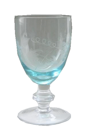 Glas grapes turkis 13 cm.