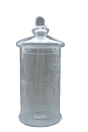 Glas molly krans krukke m. låg M 26 cm.