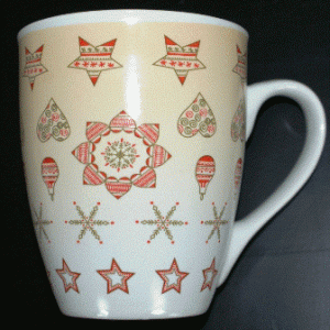 Porcelæn krus med stjerne motiv