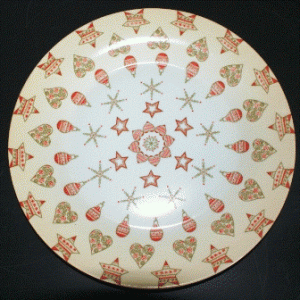 Porcelæn tallerken 20cm m. stjerne motiv