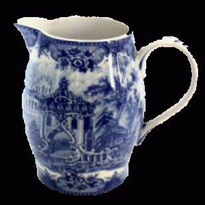 Porcelæn blue castle mælkekande 15 cm.