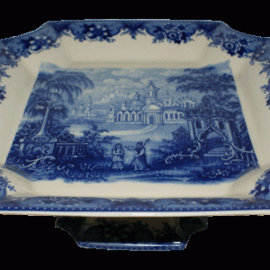Porcelæn blue castle fad på fod