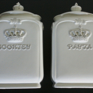 Porcelæn pasta og småkage set Crown