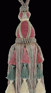 Kvast rosa, grøn creme