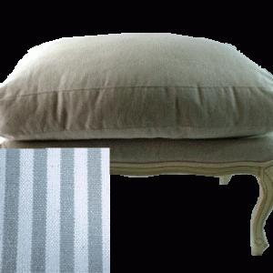 Stool antik hvid stel beige strib
