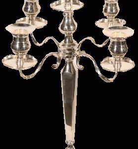 Lysestage sølv 5-arm 43 cm.