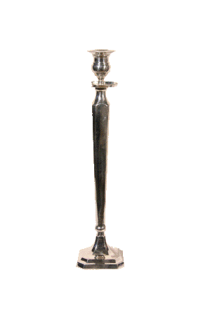 Lysestage sølv 8 kantet fod 43 cm.