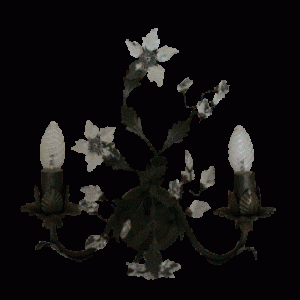 Lampet 2 arm blad antik bronze