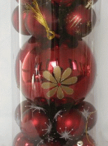 Julekugle 21 stk aubergine i rør