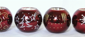 Julestage /4 til fyrfad aubergine