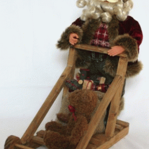Santa med slæde og gaver 31cm