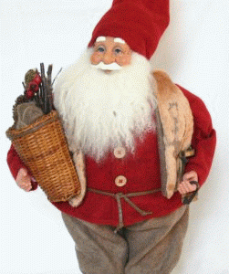 Santa med slæde 46cm