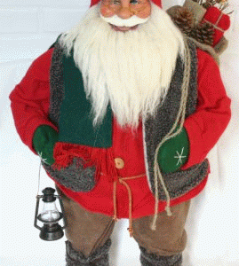 Santa med lantern 81cm