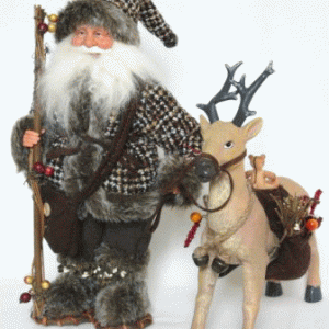 Santa med hjort 30cm
