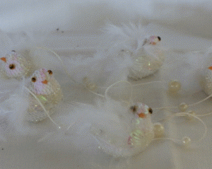 Jul pynt m.hvide fugle 160cm