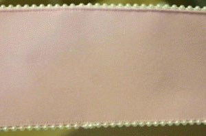 Velour bånd - Pink m/perlekant 7.5 cm
