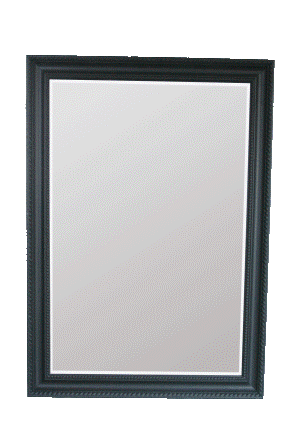 Spejl sort dble rille kant 60x90