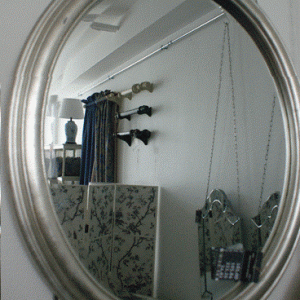 Spejl oval sølv 40x60cm