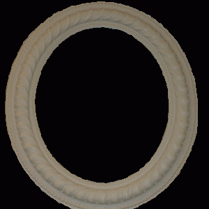 Spejl antique white ovalt m.rille kant