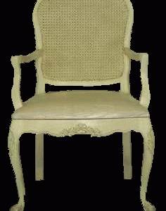 Stol Louis XV m. armlæn antik hvid