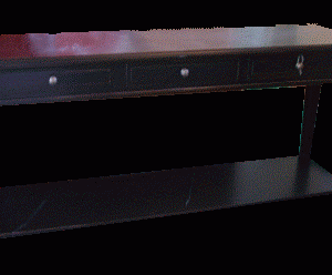 Konsol sort m. 3 skuffer 170 cm.
