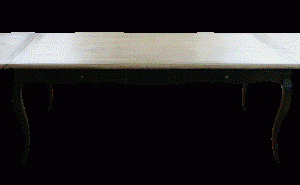 Spisebord Louis XV sort m.egetræ top