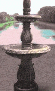 Springvand grøn marmor m pumpe 170 cm