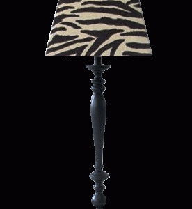 Lampe sort 71cm m safari firkant skærm