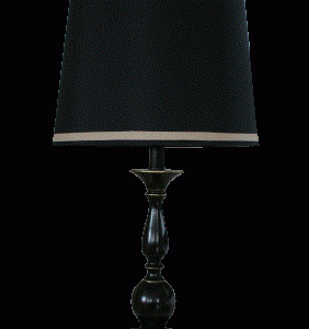 Lampe sort 60cm m sort rund skærm