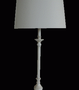 Lampe 89cm hvid m hvid skærm