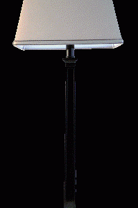 Lampe 86cm sort m.firkant hør skærm