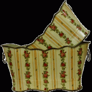 Decopage skjuler gul m. blomst oval S/2