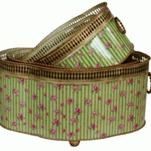 Decopage skjuler grøn strib m. rose oval