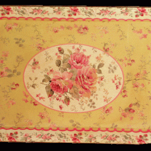 Decopage bakke gul m. roser