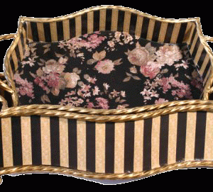Decopage bakke sort m. guld S/3