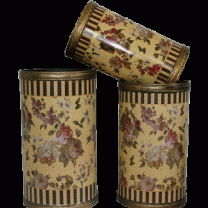 Decopage paraplystander creme m.guld S/3