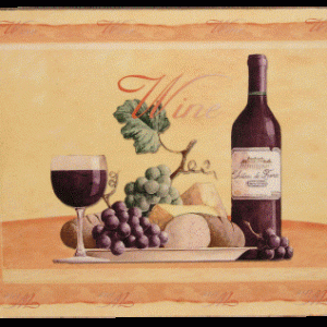 Decopage bakke m. vinmotiv