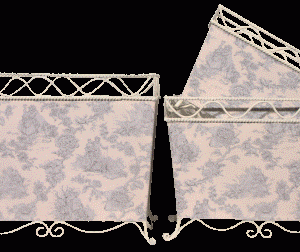 Decopage skjuler creme m. blå motiv S/3