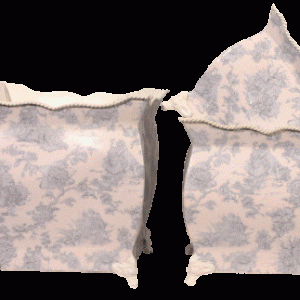 Decopage skjuler creme m. blå motiv S/3