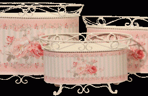 Decopage skjuler lyserød m. blomster S/3